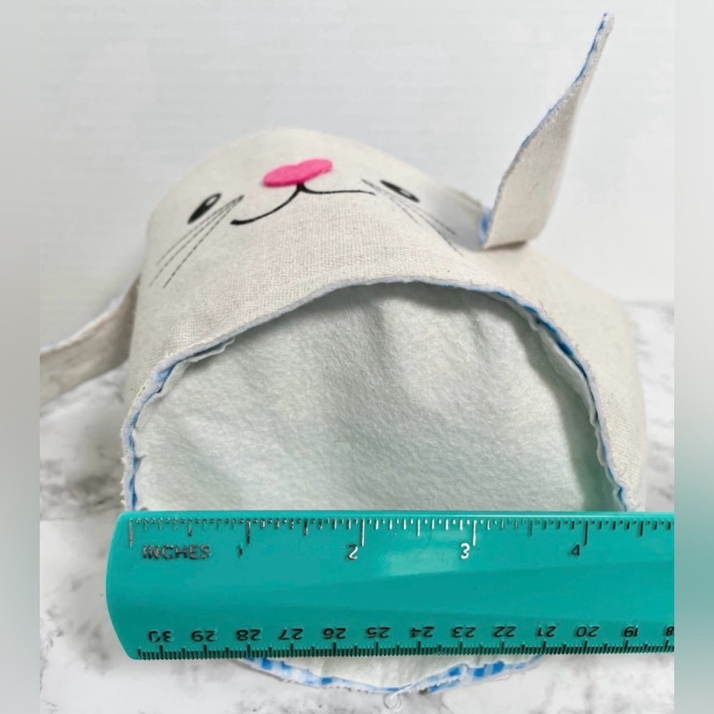 Adorable Blue Gingham Bunny Easter Basket with Eggs - Picture 7 of 10